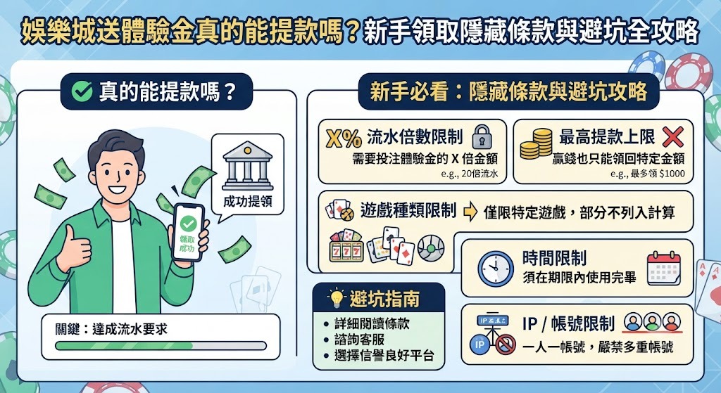 export-2026-08-26T150800.907 娛樂城送體驗金真的能提款嗎？新手領取隱藏條款與避坑全攻略